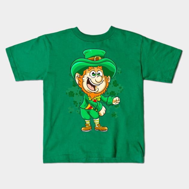 Flossing Leprechaun St Patricks Day Kids T-Shirt by E